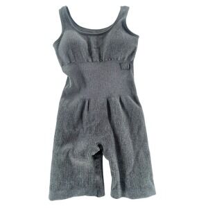 Refuge Athletics Gray Ribbed Seamless Bodysuit Jumpsuit Romper Women's Size‎ S/P